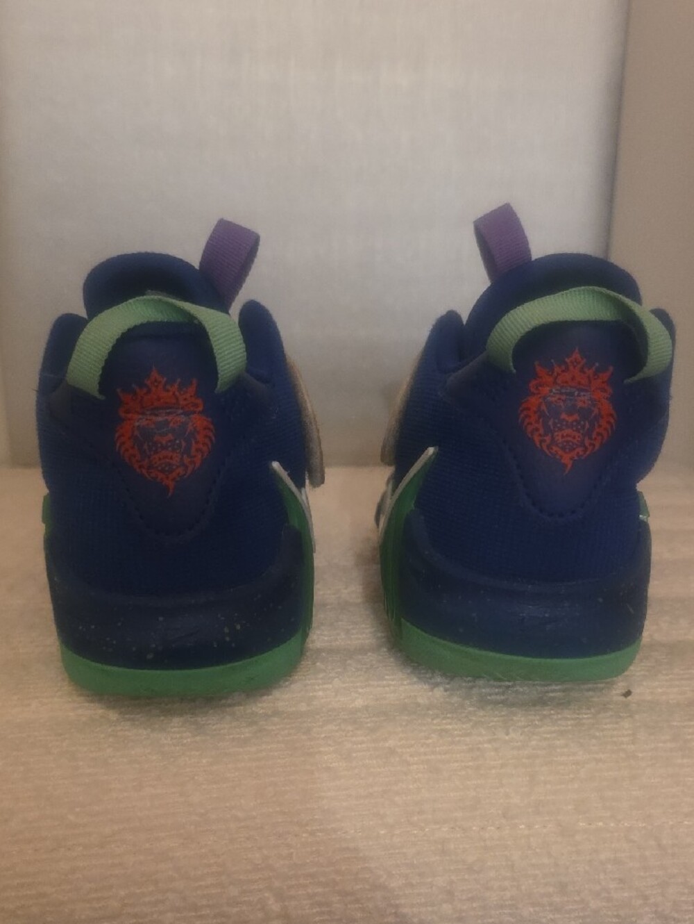 Nike Kids LeBron Multicolor Athletic Sneakers in Blue, Green & Purple - Picture 5 of 6